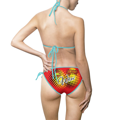 Vibrant Women's Bikini Swimsuit with Bold Graphic Design