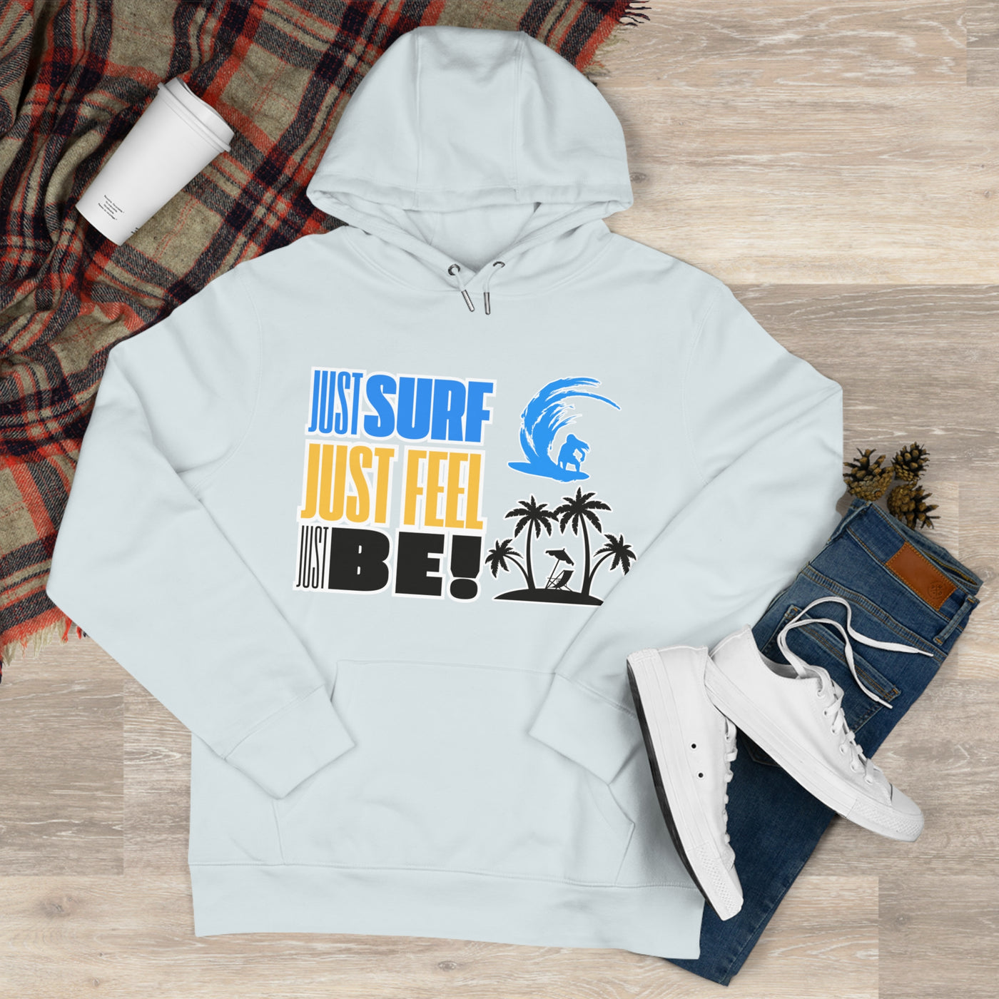 Just Surf Hooded Sweatshirt - Perfect for Beach Lovers and Surf Enthusiasts