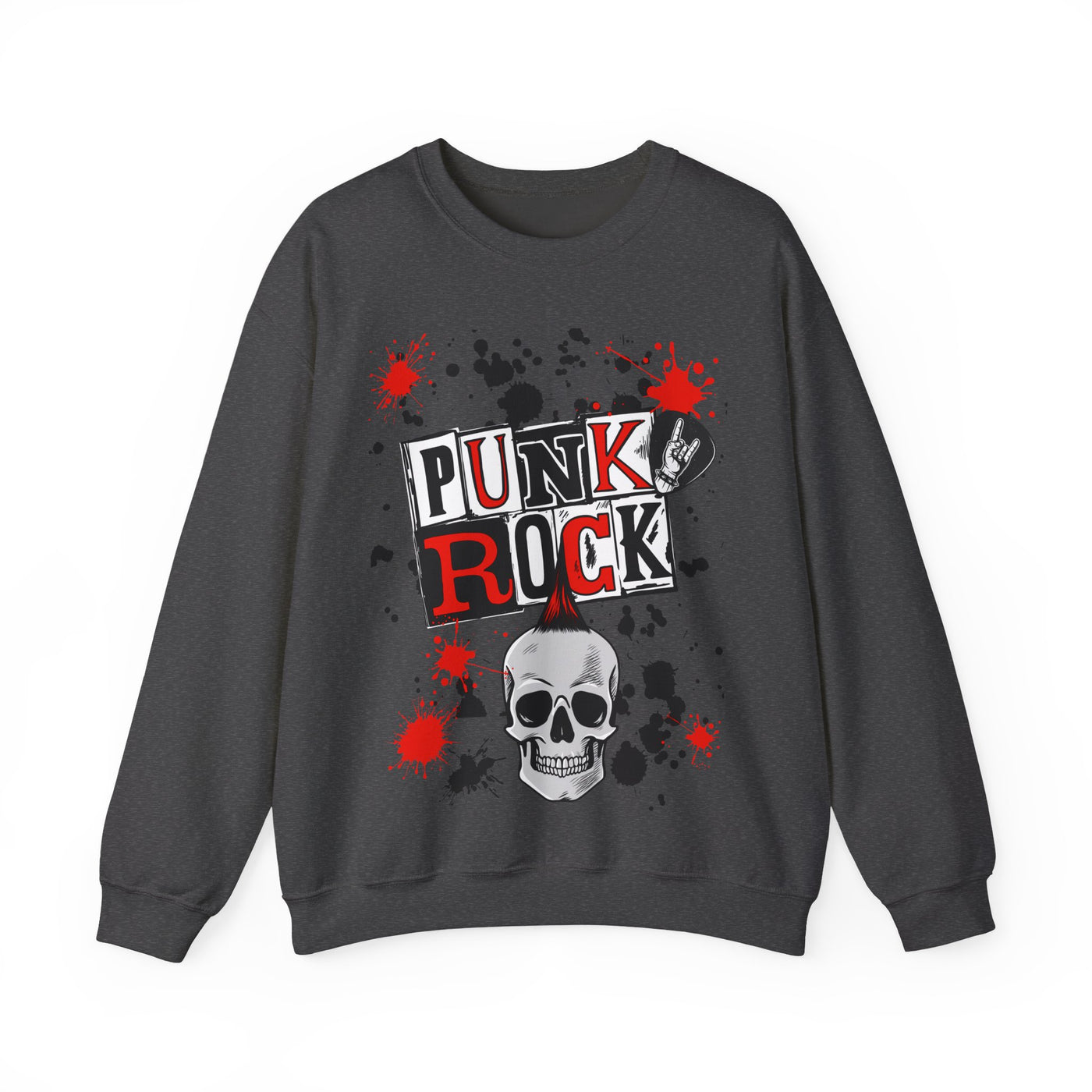 Punk Rock Crewneck Sweatshirt, Casual Streetwear Gift, Music Lover Apparel, Fall Fashion Layer, Unique Graphic Sweater