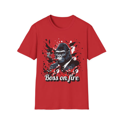 Boss on Fire Unisex T-Shirt, Funny Graphic Tee, Unique Gift, Casual Wear, Motivation Shirt