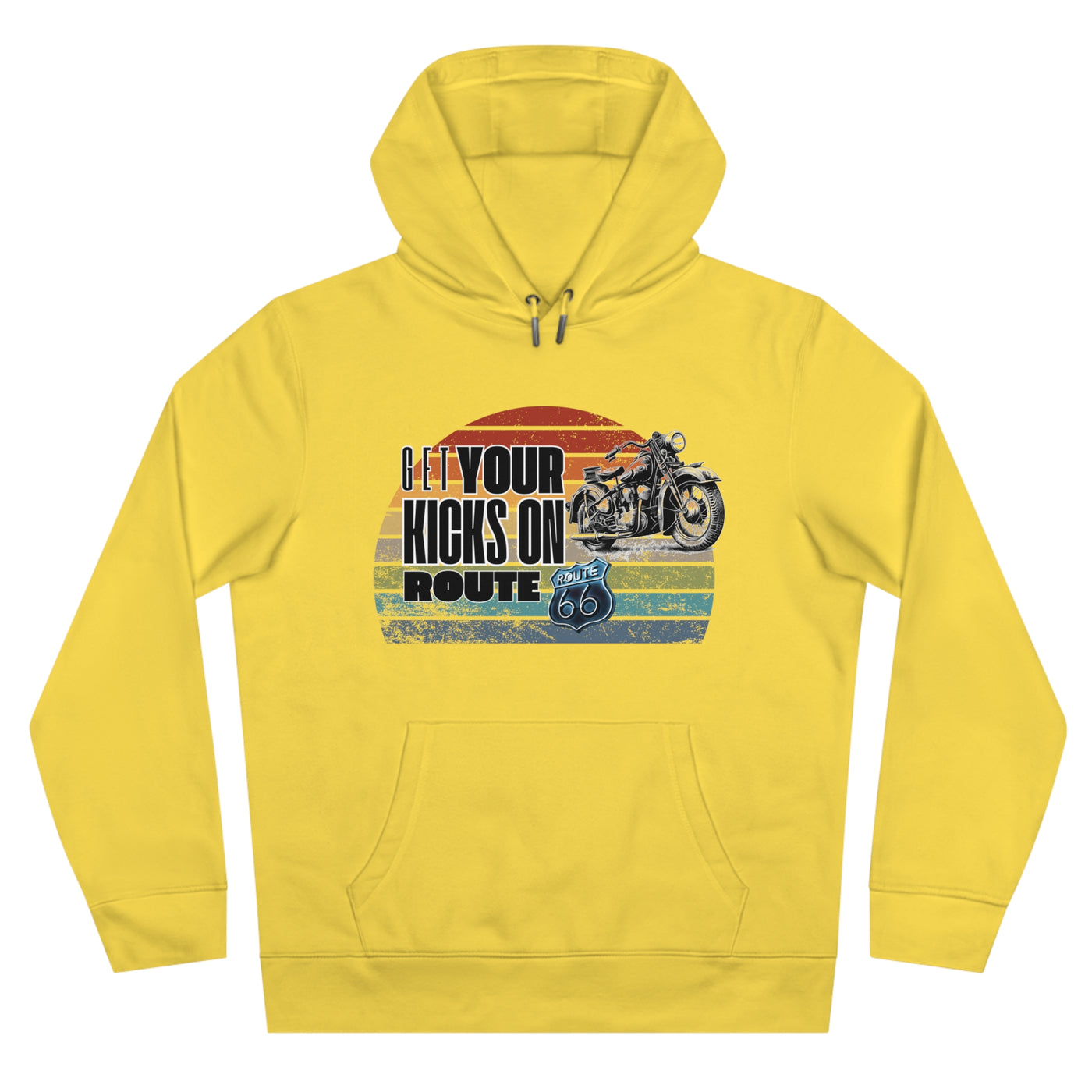 Retro Route 66 Motorcycle Hoodie Sweatshirt - Get your kicks on route 66