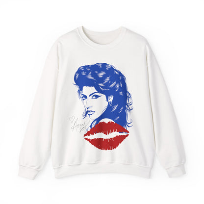 Amy Retro Kiss Graphic Hooded Sweatshirt for Fashion Lovers