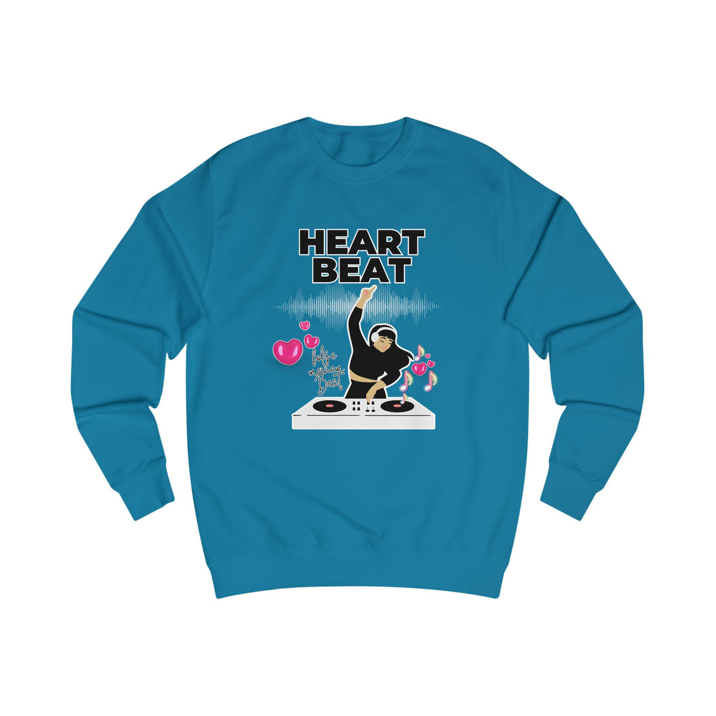 Heart Beat DJane Unisex Sweatshirt - Fun DJ Graphic for Music Lovers