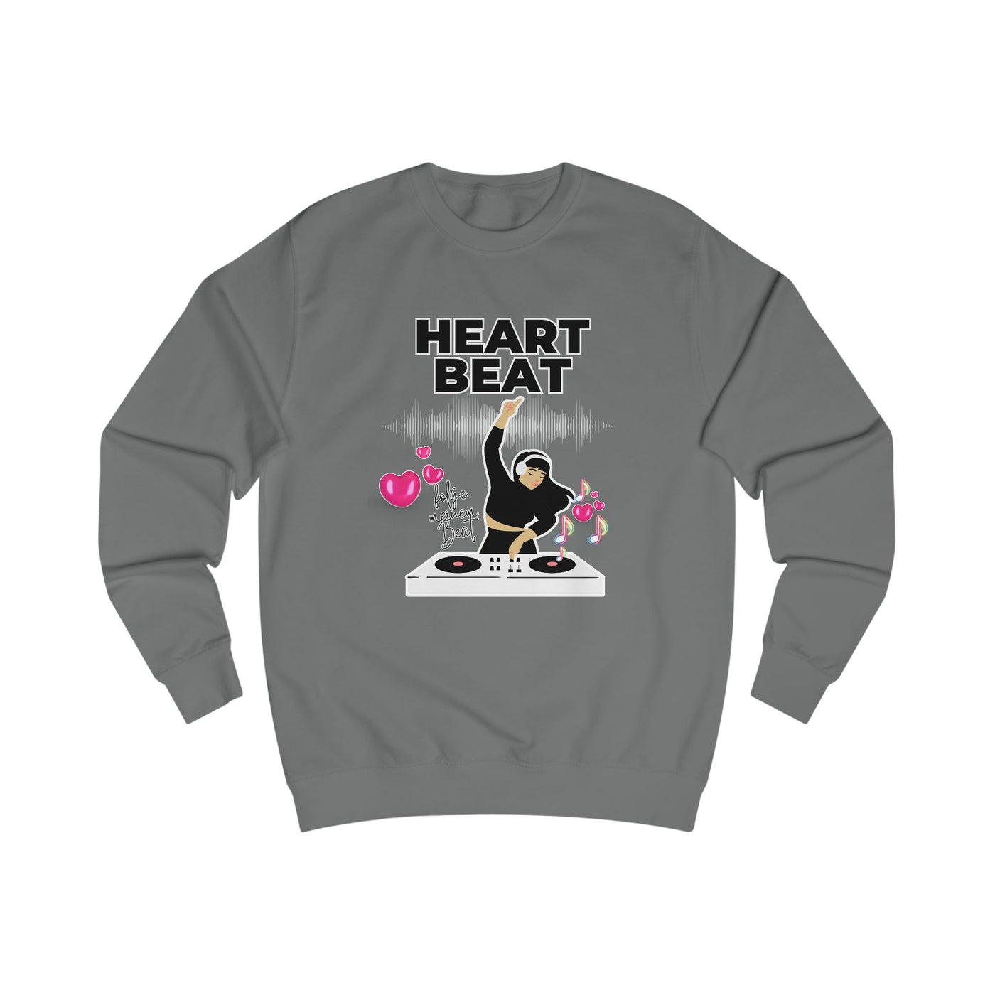 Heart Beat DJane Unisex Sweatshirt - Fun DJ Graphic for Music Lovers