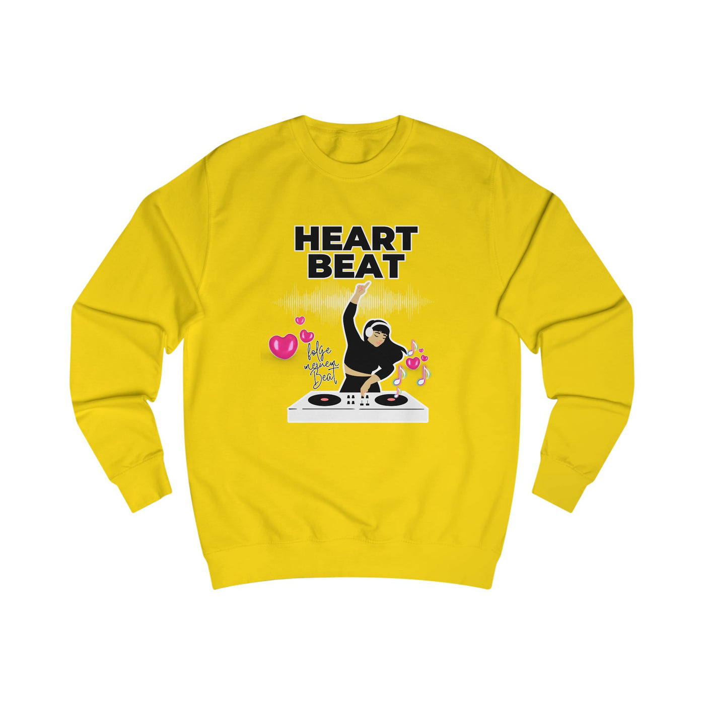 Heart Beat DJane Unisex Sweatshirt - Fun DJ Graphic for Music Lovers