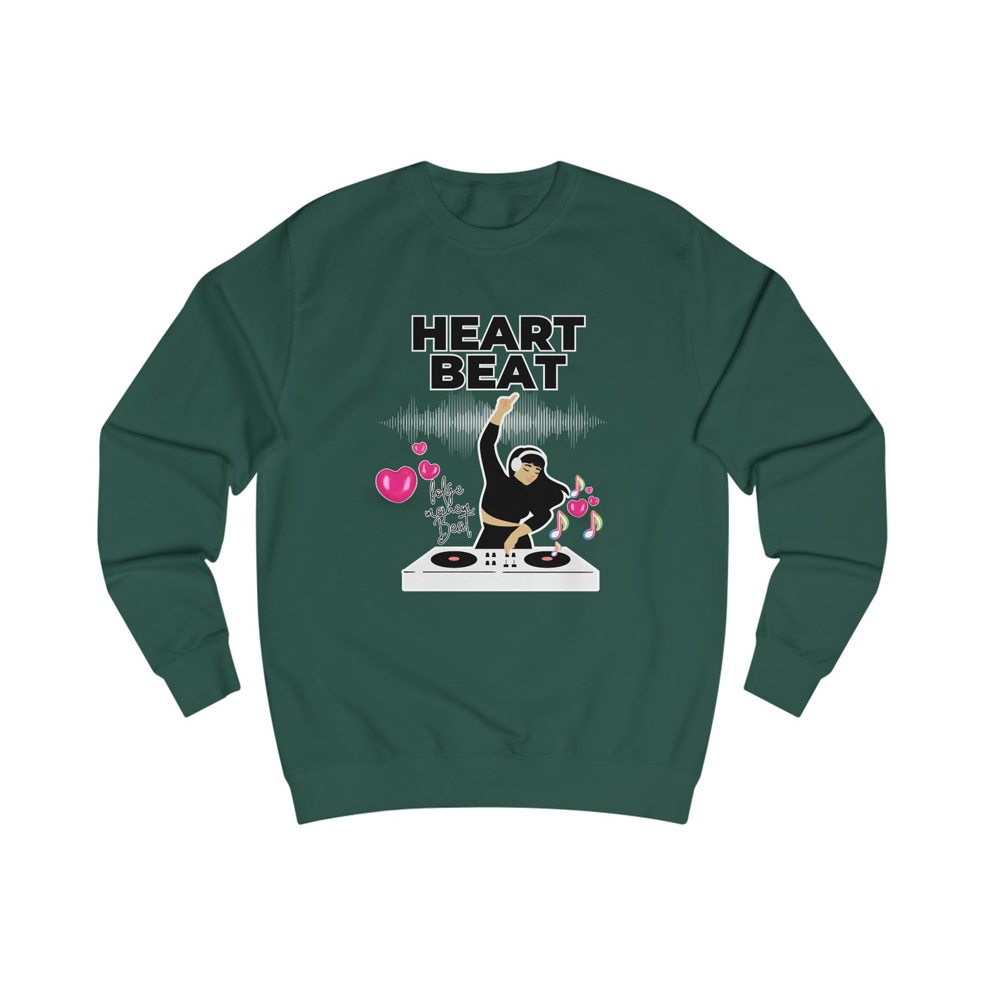 Heart Beat DJane Unisex Sweatshirt - Fun DJ Graphic for Music Lovers