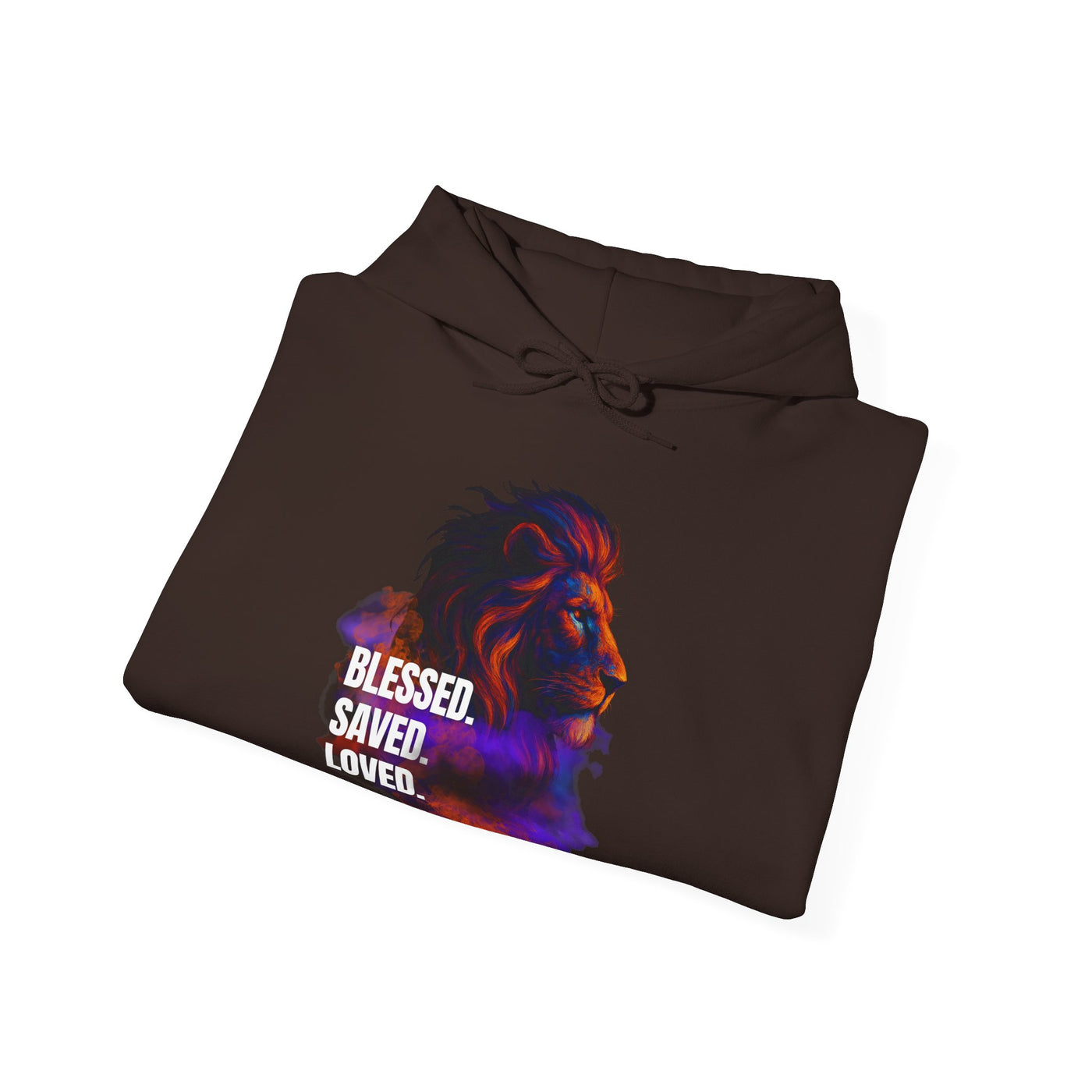 Blessed, Saved, Loved Lion Hoodie - Unisex Heavy Blend Sweatshirt