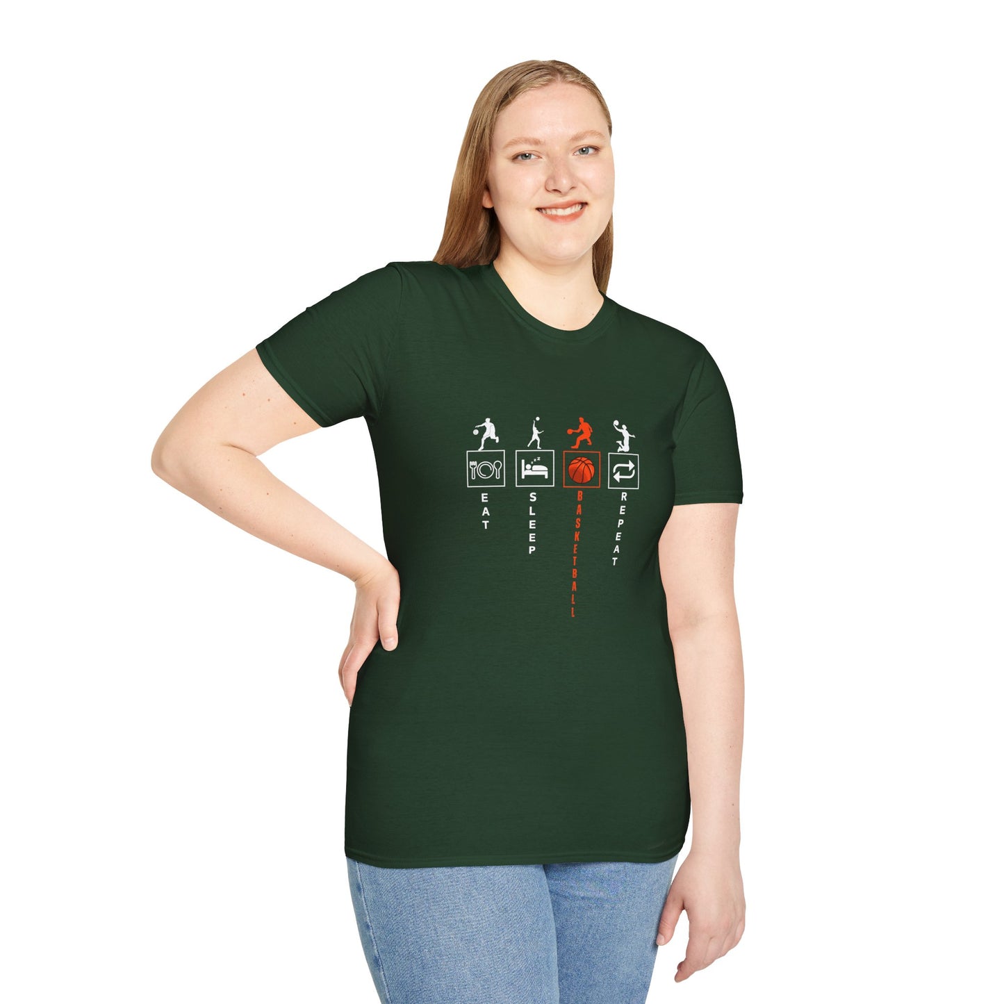Basketball Life Unisex T-Shirt - Eat, Sleep, Basketball, Repeat