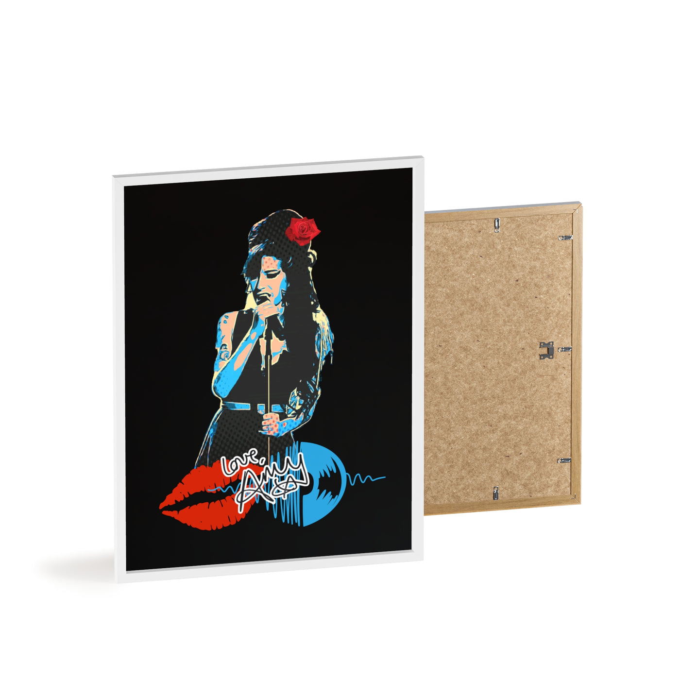 Love Amy Winehouse Poster with Wooden Frame - Vibrant Wall Art for Music Lovers