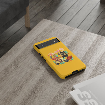 Rockabilly Phone Case, Vintage Scooter Design, Retro Style Cover, Fun Gift for Music Lovers, Yellow Tough Cases