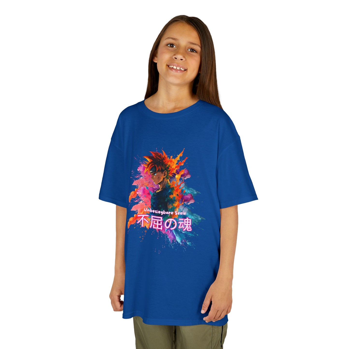 "unbesiegbare Seele" Vibrant Kids Jersey Tank Top - Colorful Anime Design
