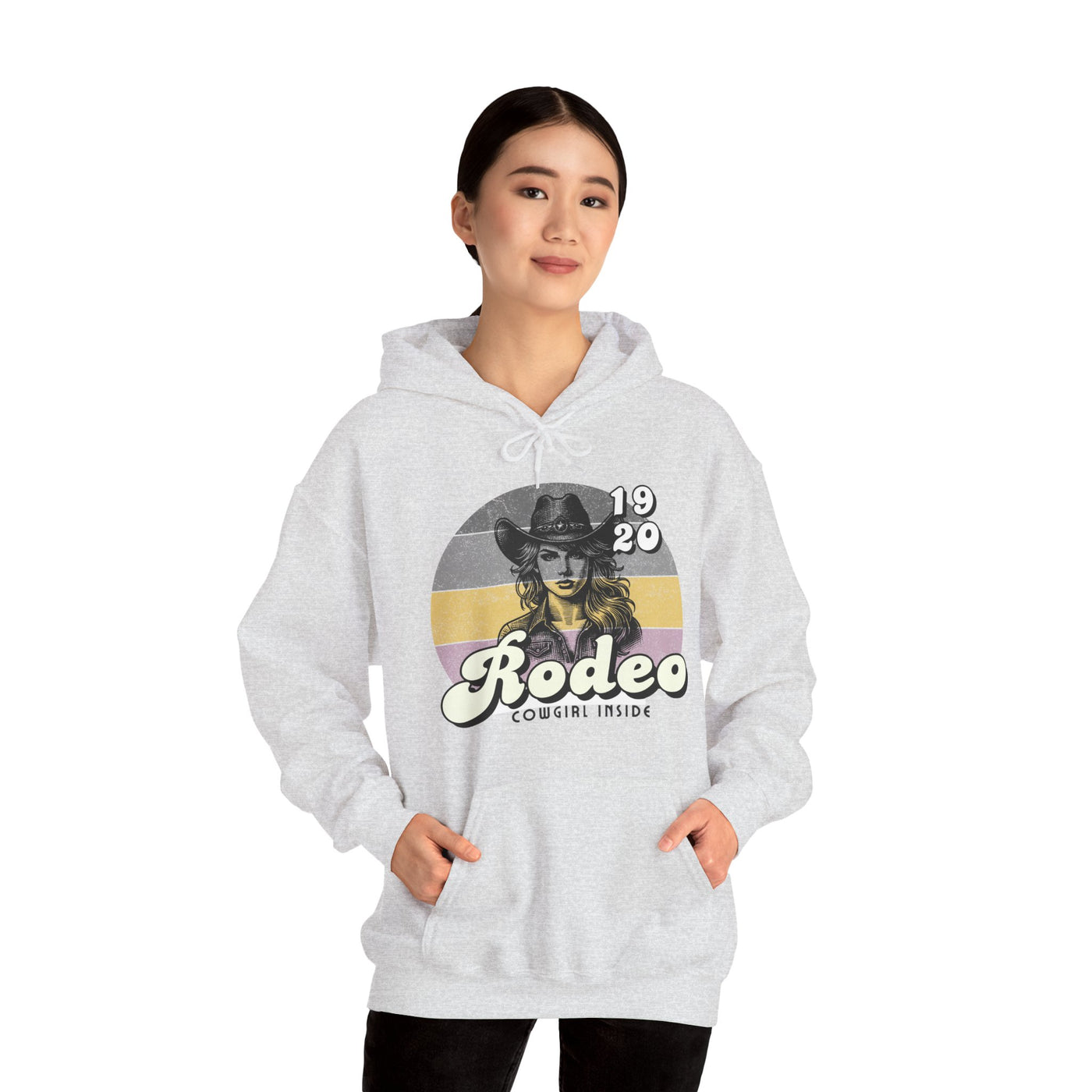 Rodeo Cowgirl Hooded HOODIE - Unisex Heavy Blend™ - Retro Style