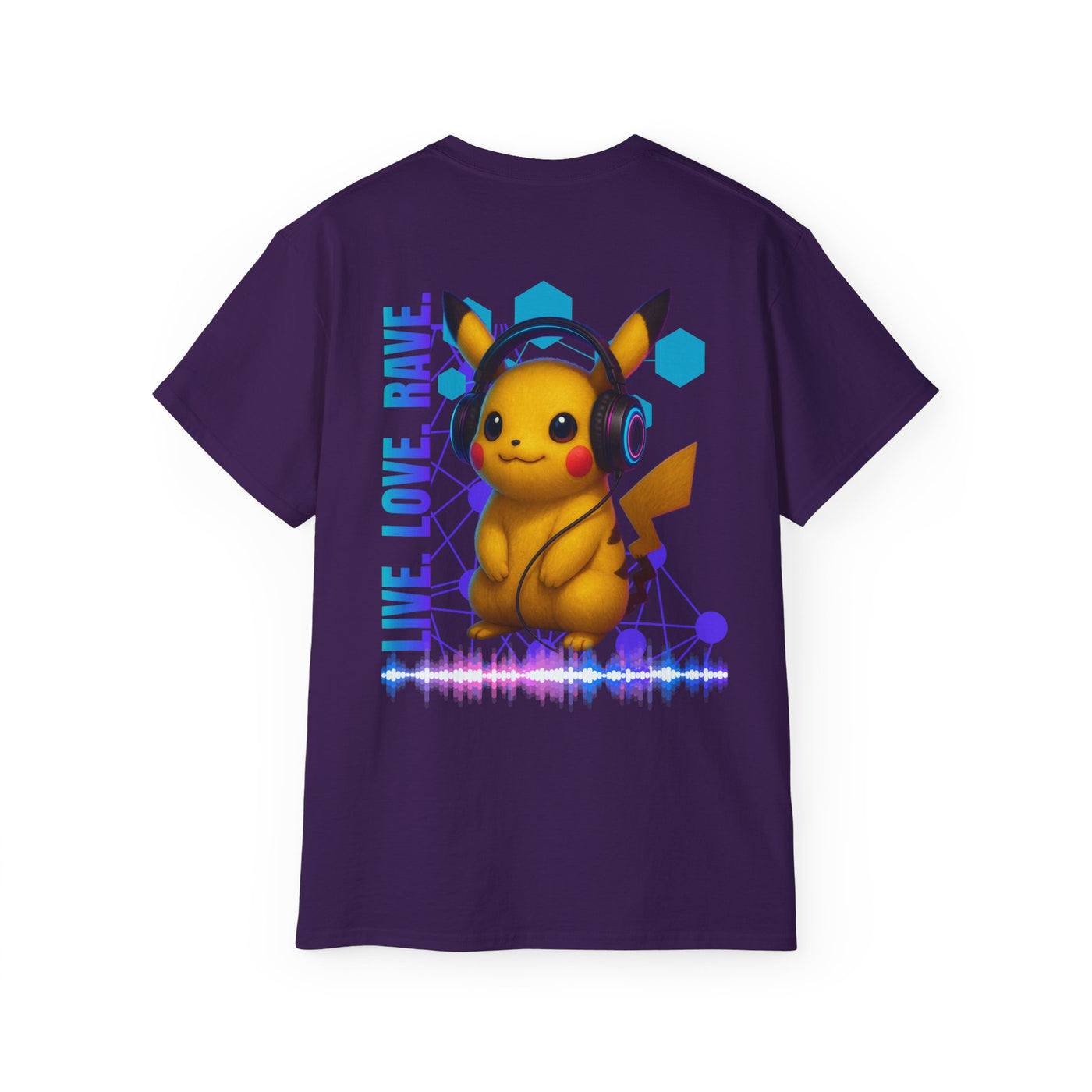 Rave T-Shirt, Fun Music Shirt, Live Love Rave - Techno - Pokemon
