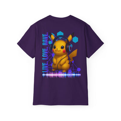 Rave T-Shirt, Fun Music Shirt, Live Love Rave - Techno - Pokemon