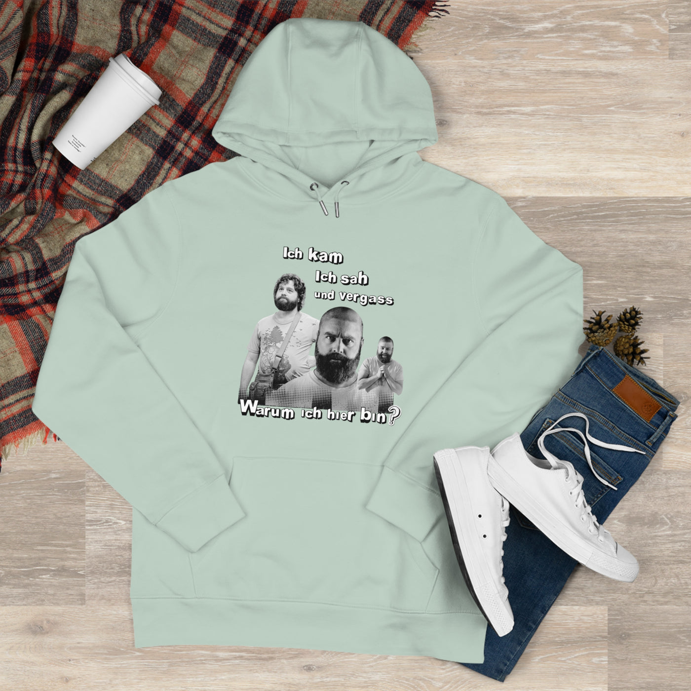 Hoodie Unisex Witz  Alan Garner– Ich kam ich sah und vergaß - Warum ich hier bin!
