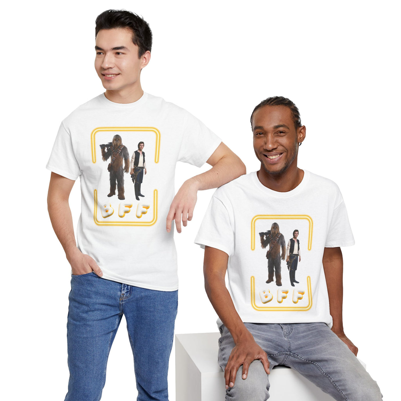 BFF Chewbacca &amp; Han Solo Unisex Heavy Cotton Shirt