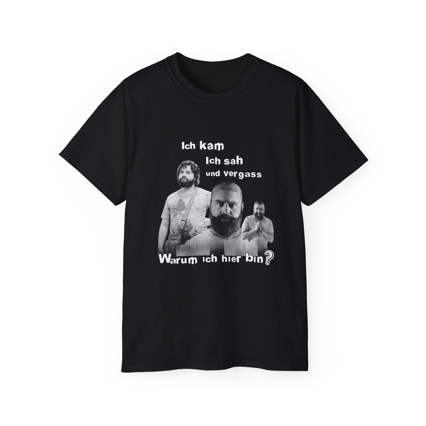 T ShirtUnisex Witz  Alan Garner– Ich kam ich sah und vergaß - Warum ich hier bin!