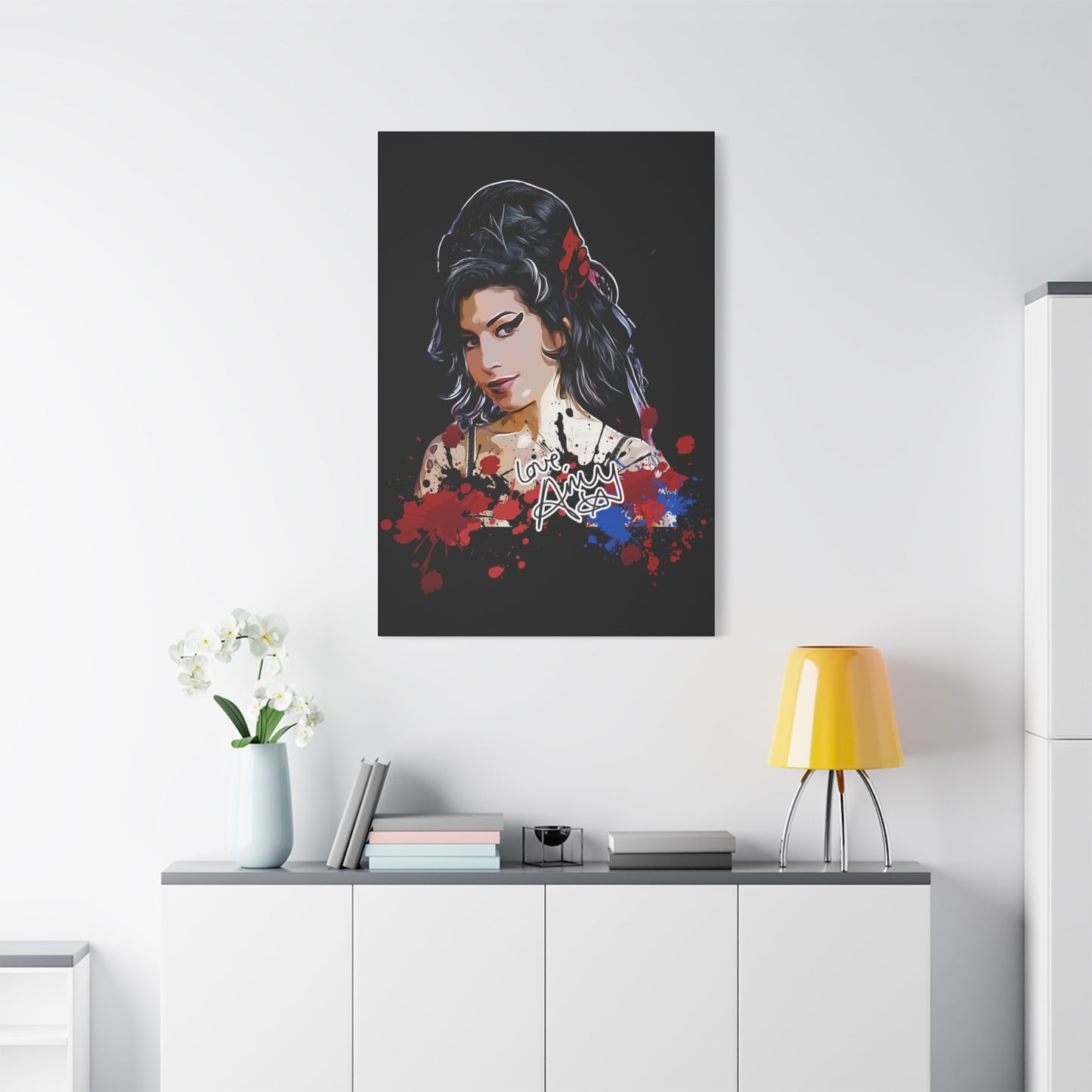 Amy Winehouse Art Canvas - Stretched Wall Decor with Signature