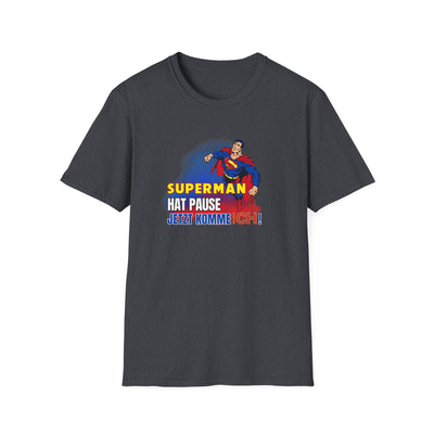 Superman Pause Unisex Softstyle T-Shirt - Fun Graphic Tee for Comic Fans