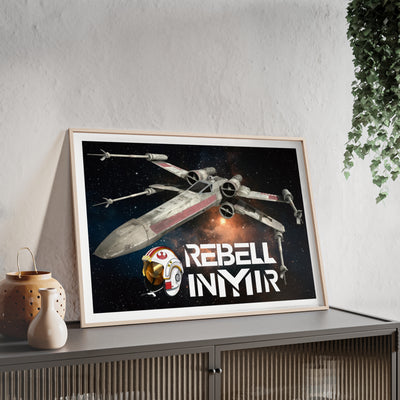 Star Wars X-Wing Fighter Poster with Wooden Frame - Rebel Inyir Decor