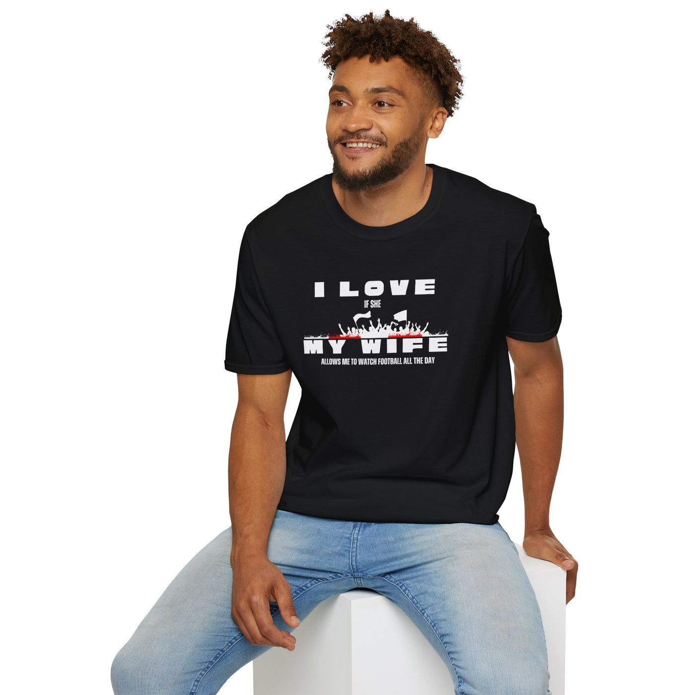 Minimalist Red Graphic Unisex T-Shirt - I love my wife 