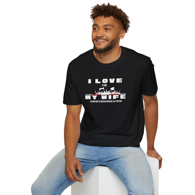Minimalist Red Graphic Unisex T-Shirt - I love my wife 