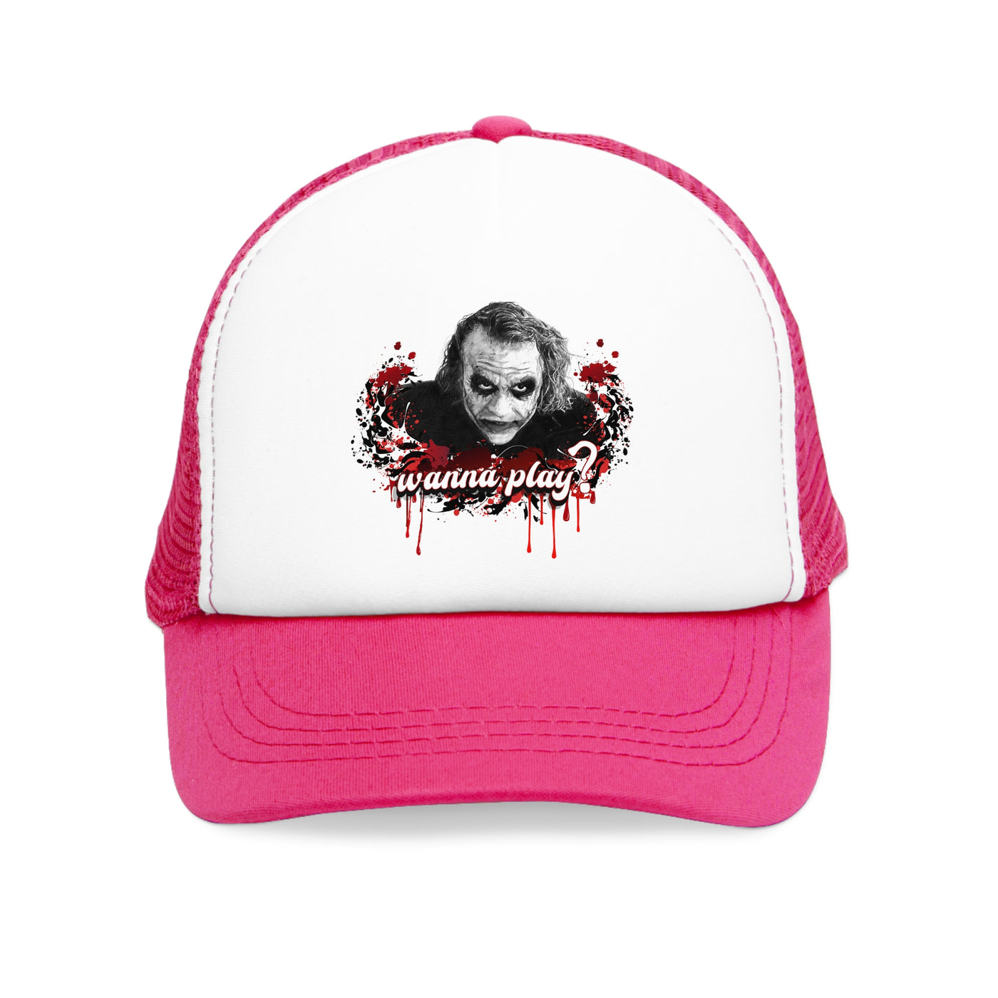 Spooky Mesh Cap with 'Wanna Play?'
