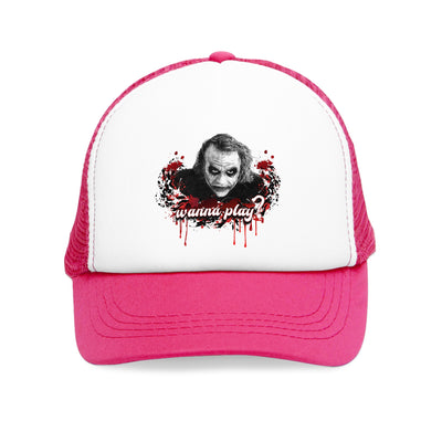 Spooky Mesh Cap with 'Wanna Play?'