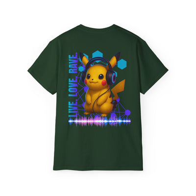 Rave T-Shirt, Fun Music Shirt, Live Love Rave - Techno - Pokemon