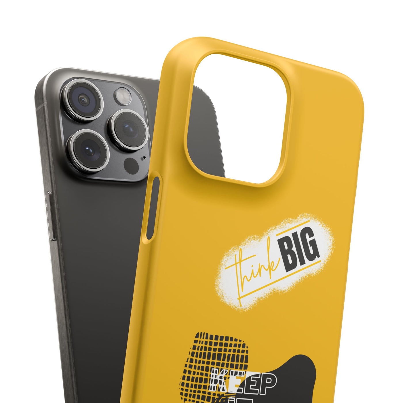 Handyhülle gelbe - Yellow Snap Case - 'Think BIG' for Motivated Individuals