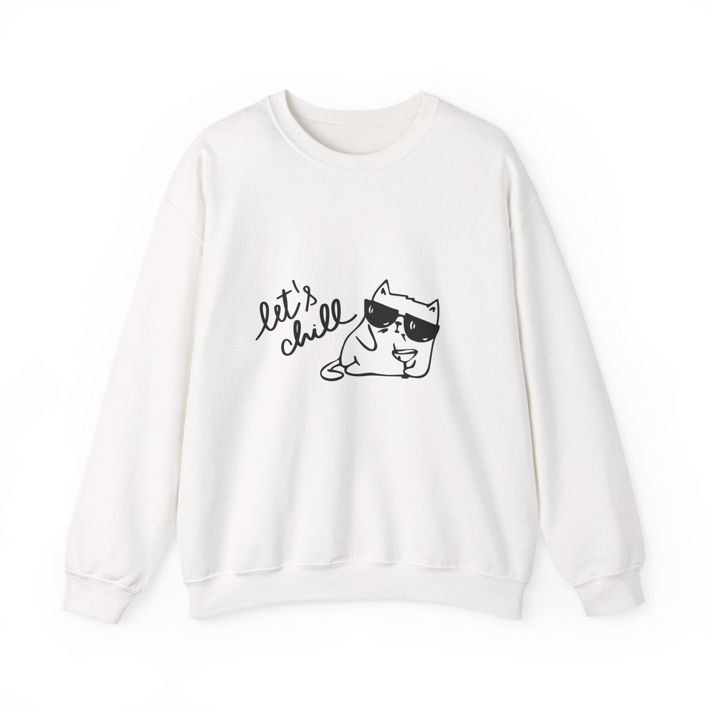 Let's Chill Cat Sweatshirt - Unisex Garment-Dyed Pullover for Cozy Days