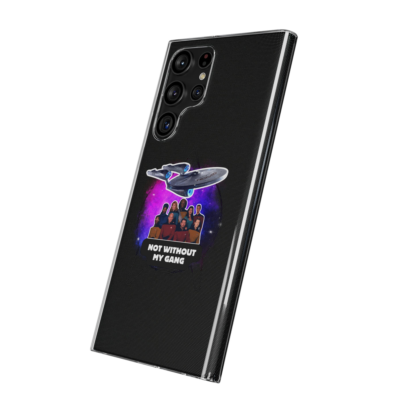 Galaxy-Inspired Soft Phone Case - Not Without My Gang, Star Trek Lovers Handyhülle