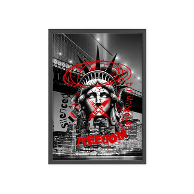 Freedom Poster with Wooden Frame - NYC Decor, Wall Art