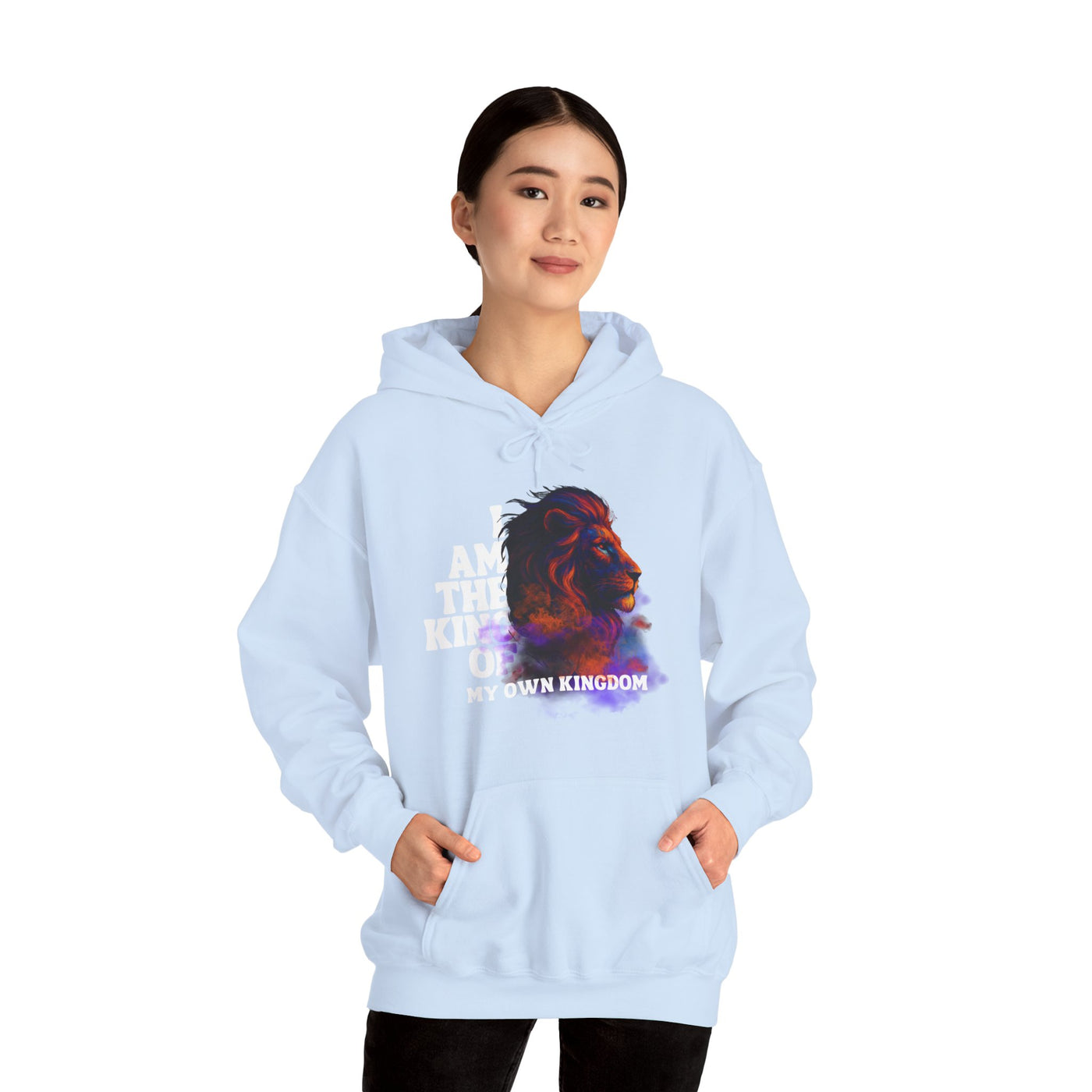Inspirational Lion Hoodie "i am the king of my kingdom"