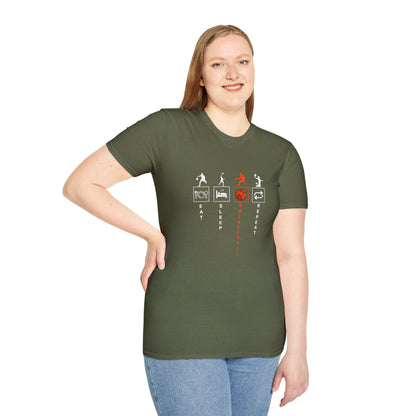Basketball Life Unisex T-Shirt - Eat, Sleep, Basketball, Repeat