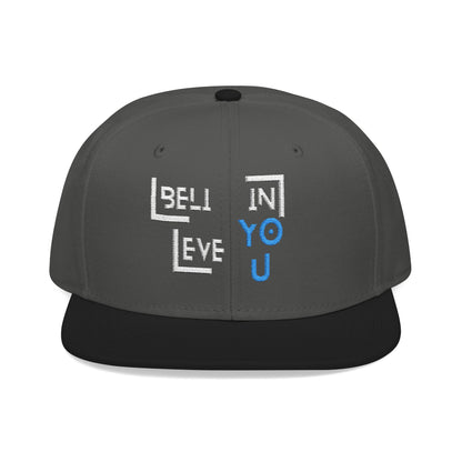 Motivational Snapback Hat - "Believe in You" Embroidery