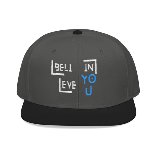 Motivational Snapback Hat - "Believe in You" Embroidery