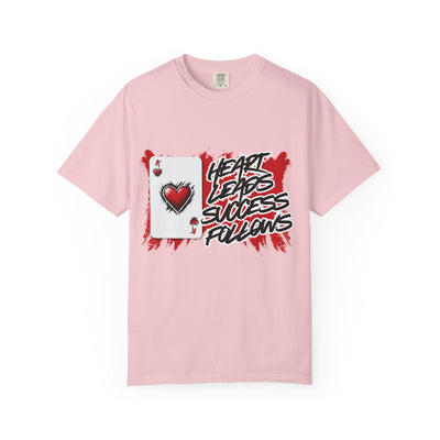 Heart Leads Success Unisex Heavy Cotton Tee | Graphic Tee | Casual Wear | Gift for Gamers | Inspirational Fashion | Streetwear