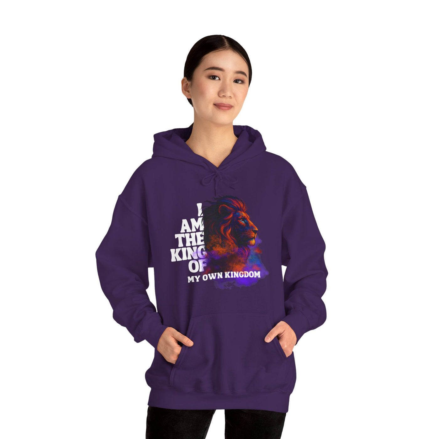 Inspirational Lion Hoodie "i am the king of my kingdom"