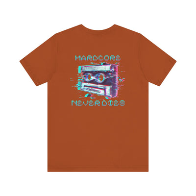 Techno - Hardcore Never Dies - Retro Graphic Tee, 90s Aesthetic Shirt unisex