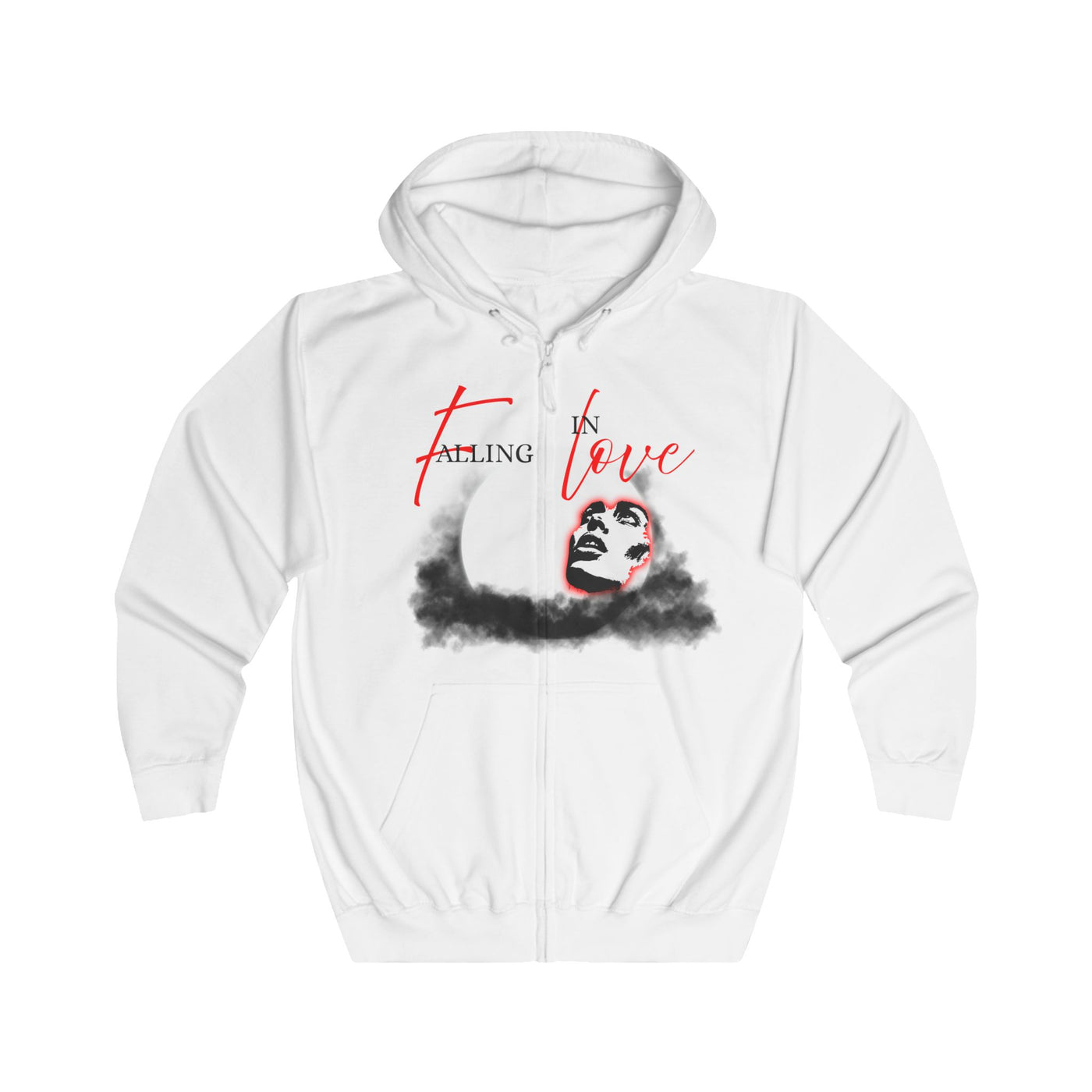 Falling in Love Hoodie, Inspirational Zip-Up, Unisex Sweatshirt