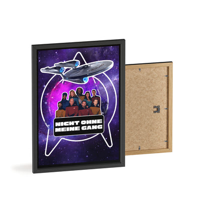 Starship Adventure Poster with Wooden Frame | Sci-Fi Wall Art, Geek Decor,