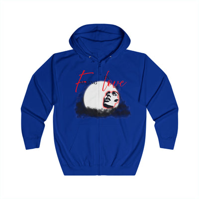 Falling in Love Hoodie, Inspirational Zip-Up, Unisex Sweatshirt