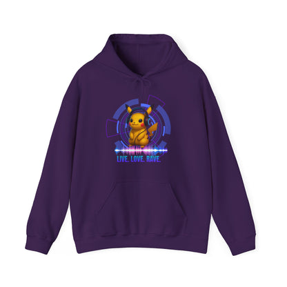 Rave Hoddie, Live Love Rave - Techno - Pokemon
