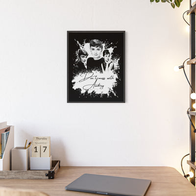 Audrey Hepburn Classic Poster with Wooden Frame - 'Don't Mess with Audrey'