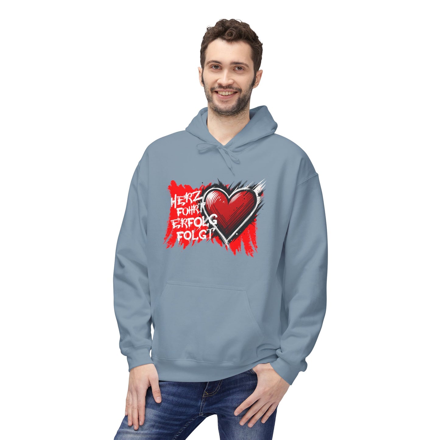 Herz führt Erfolg folgt Hoodie