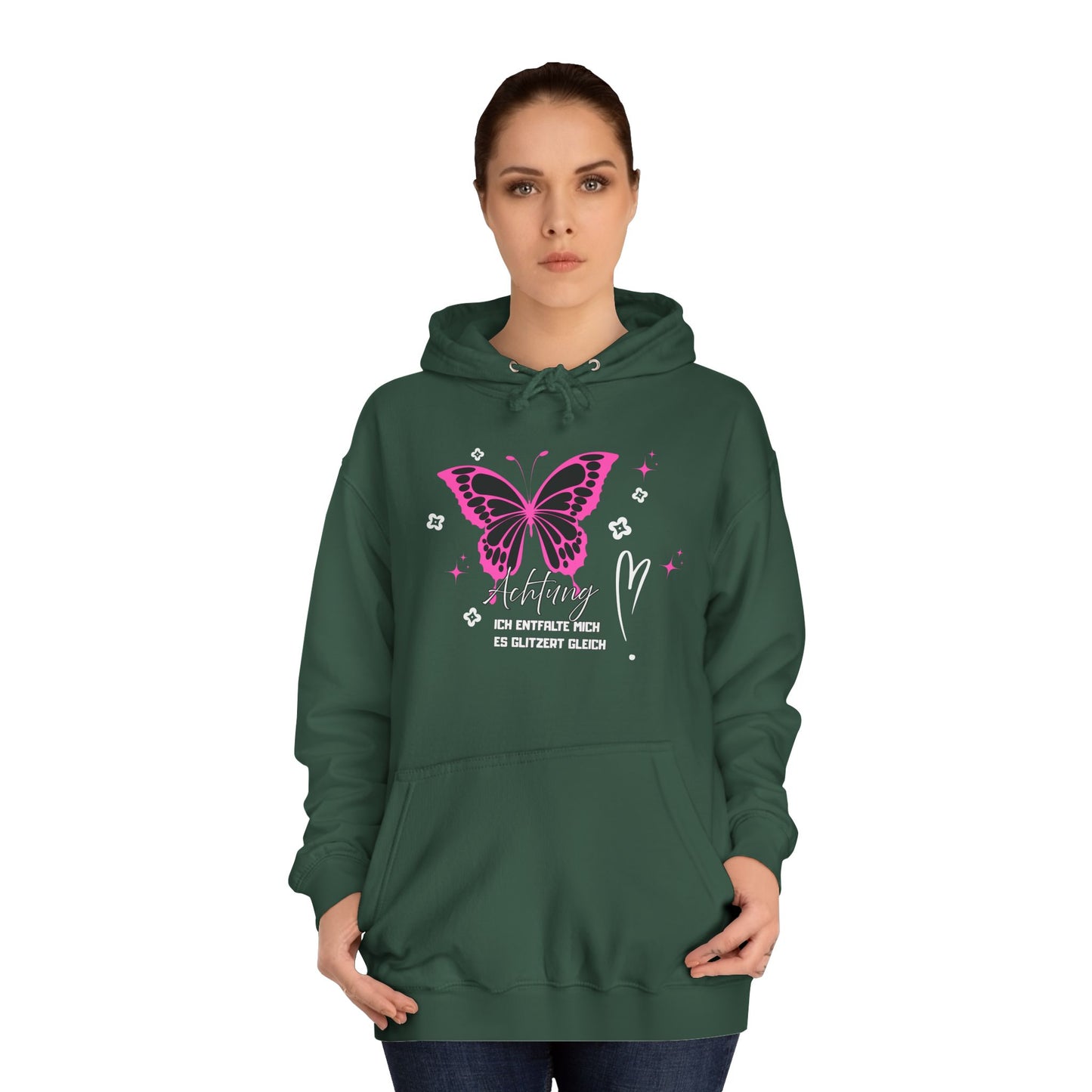 Hoodie Achtung ich entfalte mich - es glitzert gleich