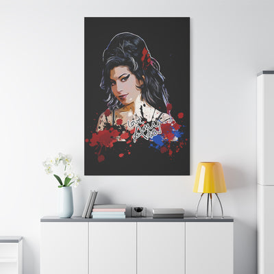 Amy Winehouse Art Canvas - Stretched Wall Decor with Signature