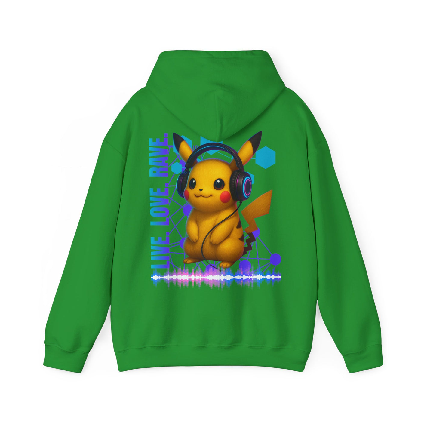 Rave Hoddie, Live Love Rave - Techno - Pokemon