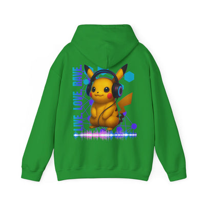 Rave Hoddie, Live Love Rave - Techno - Pokemon